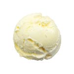 A scoop of yellow ice cream