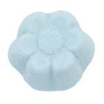 Blue, flower shaped aerated fruitgum