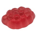 Fruit gum in the color pink red