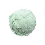 A scoop of green ice cream