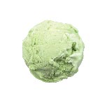 A scoop of green ice cream