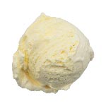 A scoop of yellow ice cream