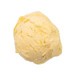A scoop of yellow ice cream