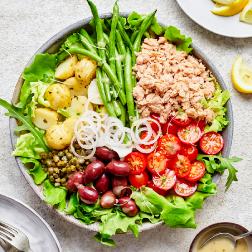 Plant based tuna in a salad