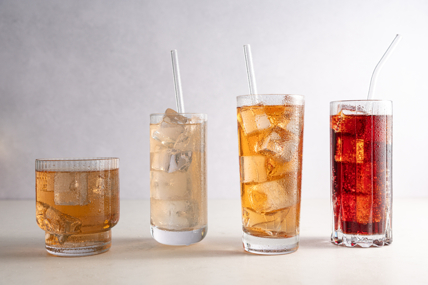 Four brown beverages